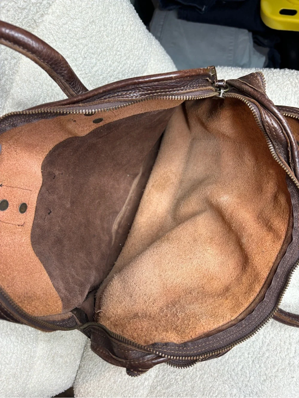 Will Leather Goods Vintage Leather Briefcase Messenger Bag Dark Brown